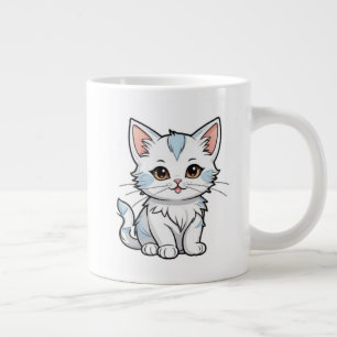 Stilisierte Katzen-Cartoon-Linienkunst-Design-5231 Jumbo-Tasse