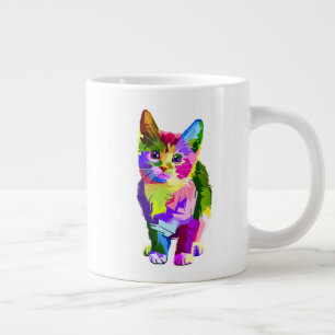 Stilisierte Kitten Prismatic Design-32345 Jumbo-Tasse