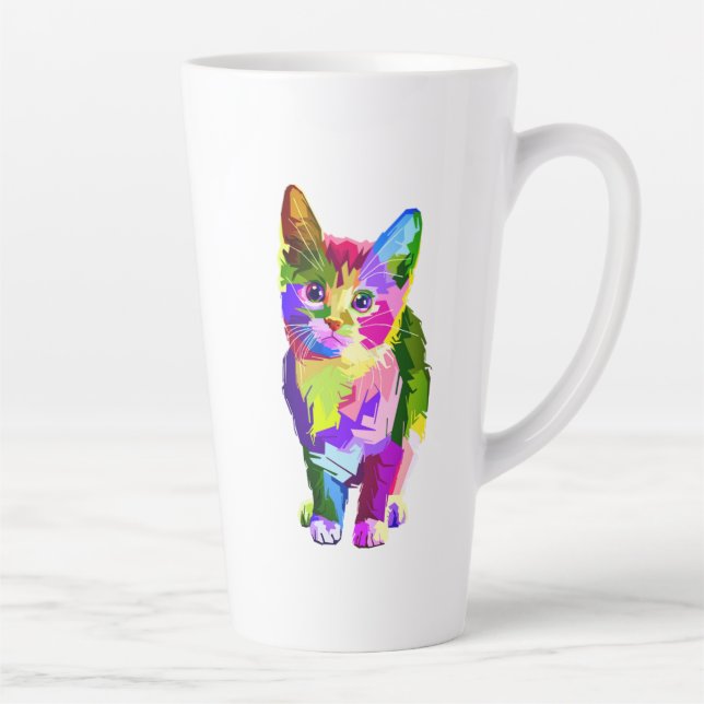 Stilisierte Kitten Prismatic Design-32345 Milchtasse (Rechts)