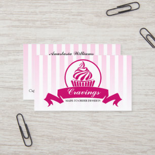 Stilisierte Kuchen-Bäckerei-dunkles Rosa Visitenkarte