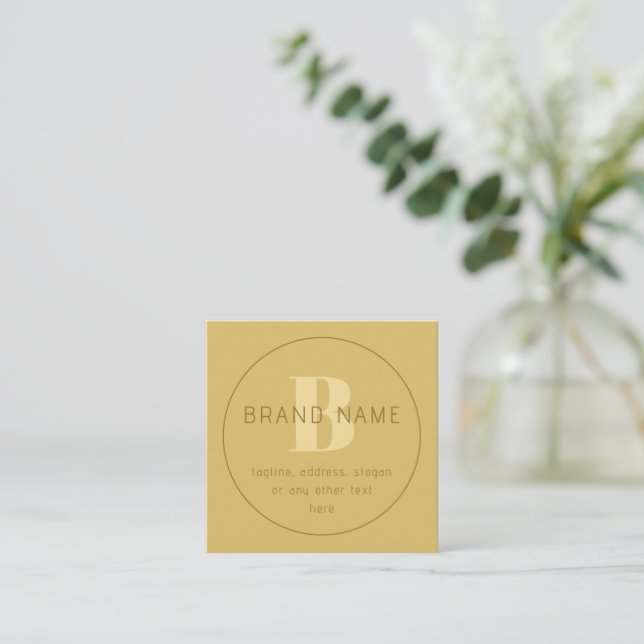 Stilisierte moderne Minimal Gold Rücksendeadresse Mitteilungskarte (Stehend Vorderseite)