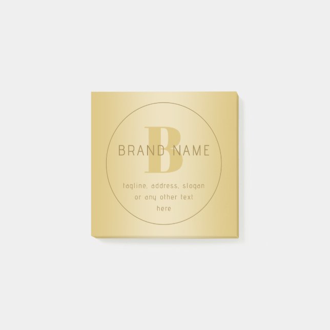 Stilisierte moderne Minimal Gold Rücksendeadresse Post-it Klebezettel (Vorderseite)