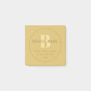 Stilisierte moderne minimal goldene Rücksendeadres Post-it Klebezettel