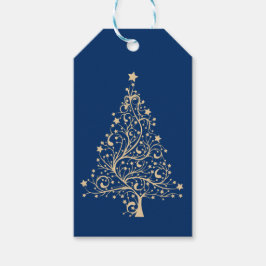Stilisierte moderne Weihnachtsbaume in Silver-Gold Geschenkanhänger