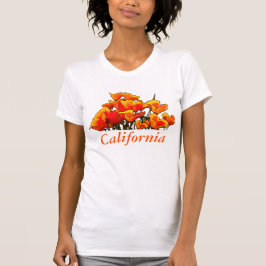 Stilisierte Mohnkunst, T - Shirt "California"