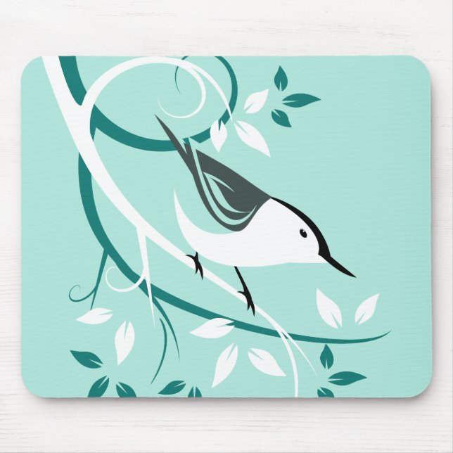 Stilisierte Nuthatch in Tree Mousepad (Vorne)