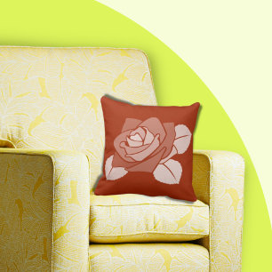 Stilisierte Orange Rose Blossom Kissen