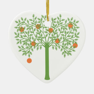 Stilisierte Orange Tree Keramik Ornament
