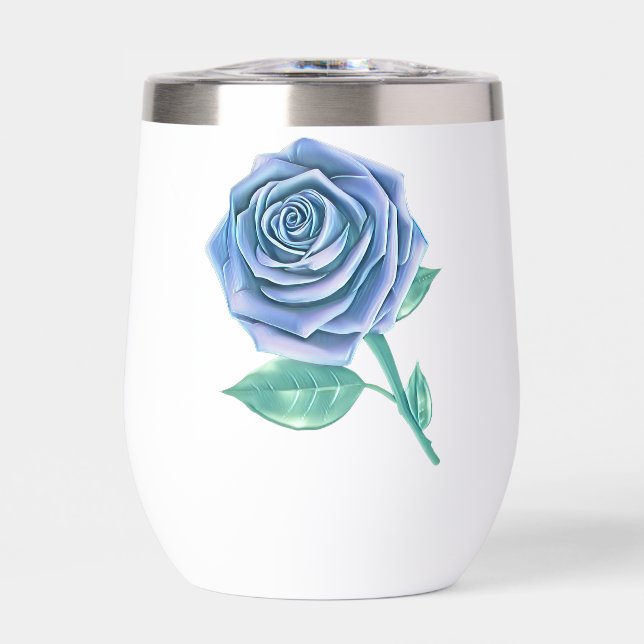 Stilisierte Oversified Rose - Icy Blue (Vorderseite)