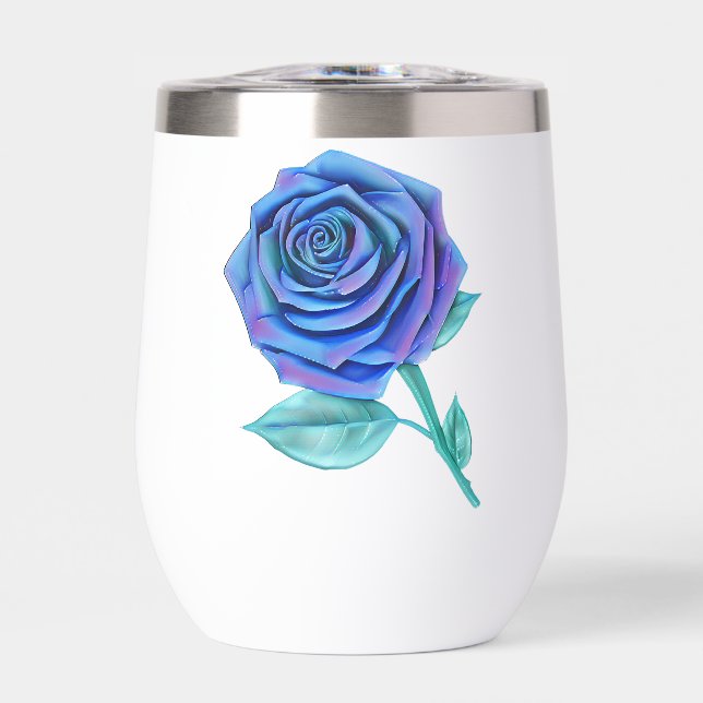 Stilisierte Oversifizierte Rose - Indigo (Vorderseite)
