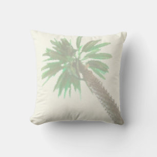 Stilisierte Palmen Pastel Green Tropical Kissen