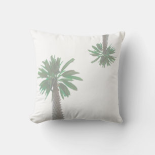 Stilisierte Palmen Pastel Green Tropical Kissen