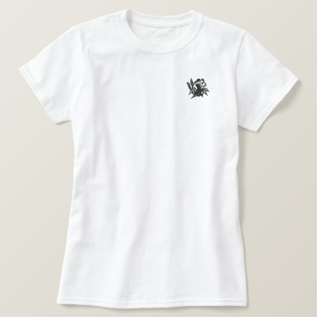 Stilisierte Panda bestickte Polo (Design vorne)