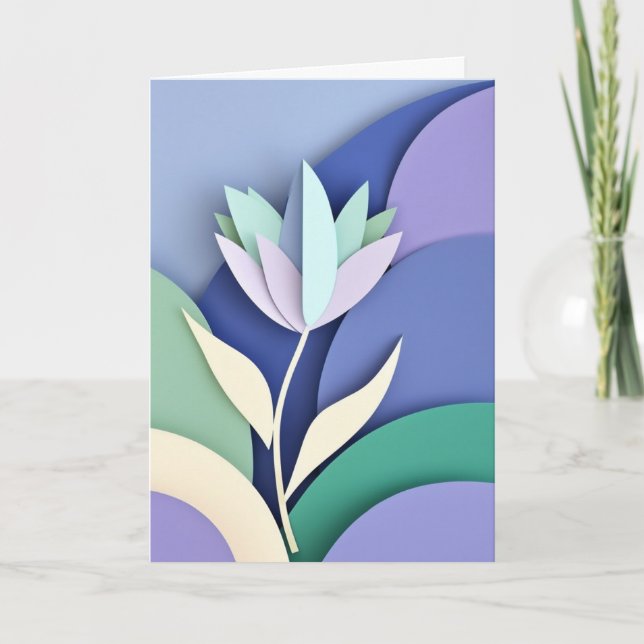 Stilisierte Papierblüte Karte (Vorderseite)