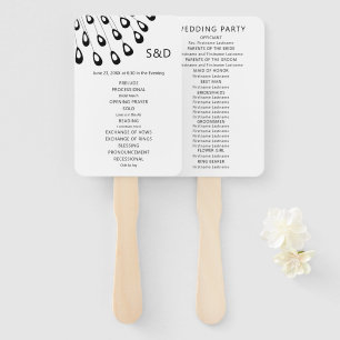 Stilisierte Pfauenfederhalter-Hochzeitsprogramm Fächer