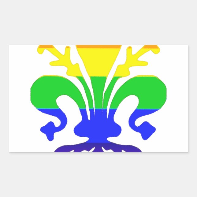 Stilisierte Rainbow-Lilie Rechteckiger Aufkleber (Vorderseite)
