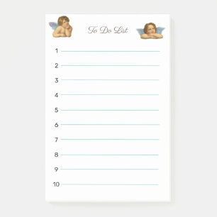 Stilisierte Raphael-Cherubim auf Weiß Post-it Klebezettel