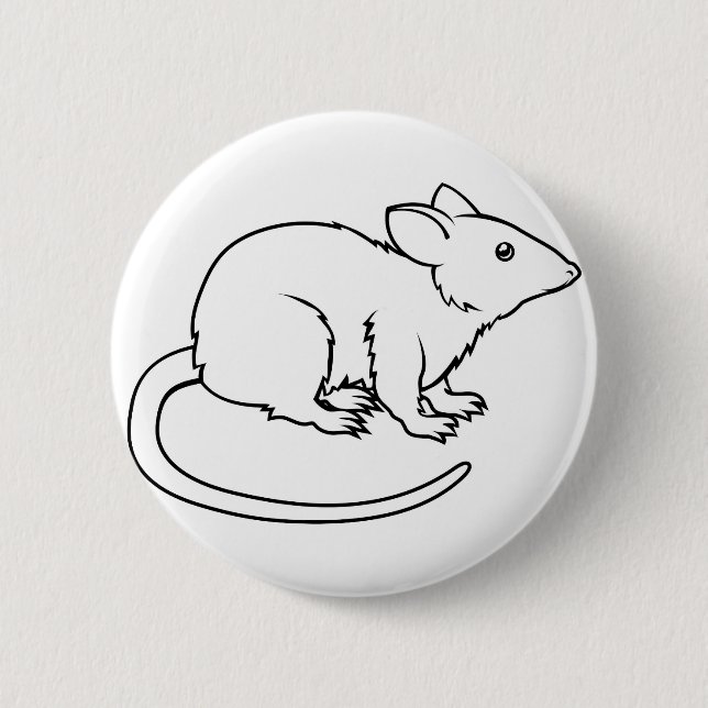 Stilisierte Rattenillustration Button (Vorderseite)