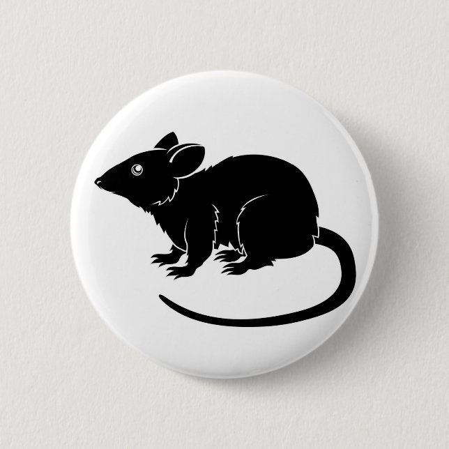 Stilisierte Rattenillustration Button (Vorderseite)
