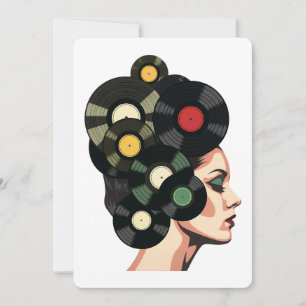 Stilisierte Retro-Vinyl-Schallplattenposter-Kunst Einladung