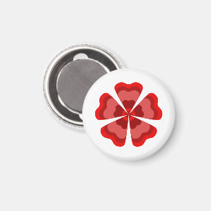 Stilisierte rote Retro-Blume Magnet