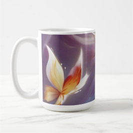 Stilisierte Schmetterlinge und Blume Kaffeetasse