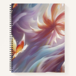 Stilisierte Schmetterlinge und Blume Notizbuch