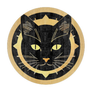 Stilisierte schwarze Katzenillustration Schneidebrett