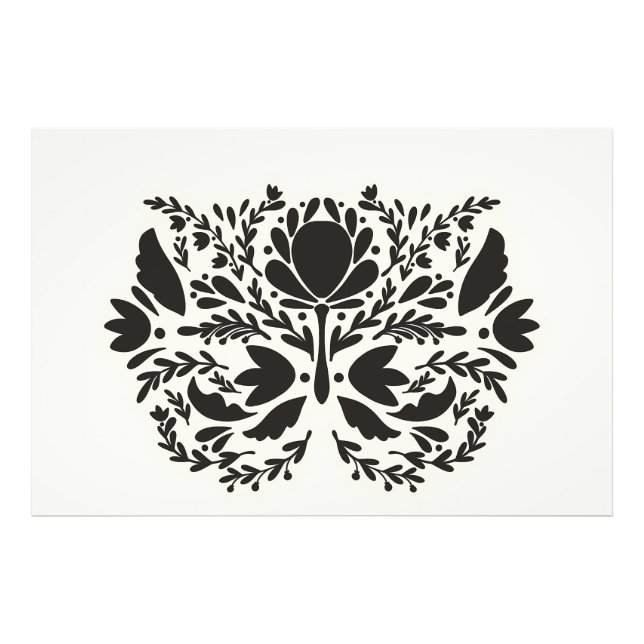 Stilisierte skandinavische Blumenmuster Fotodruck (Vorne)