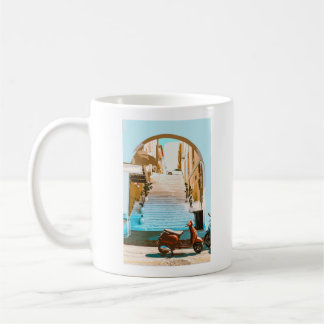 Stilisierte Sommer-Küsten-Treppen-Architektur Kaffeetasse