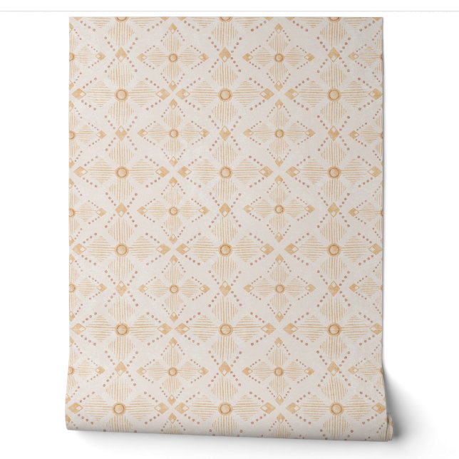 Stilisierte Star Floral Pattern Tapete (Abrollen)