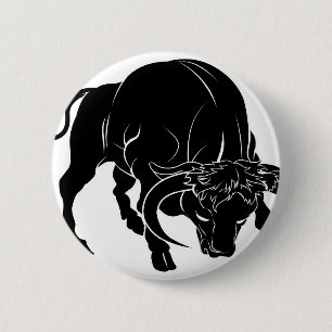 Stilisierte Stierillustration Button