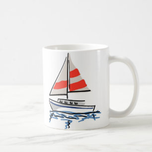 Stilisierte tropische Segelboote Kaffeetasse