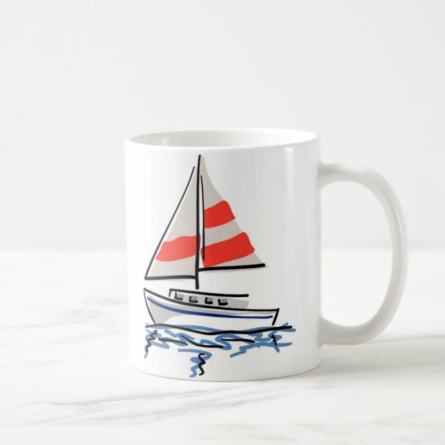 Stilisierte tropische Segelboote Kaffeetasse (Rechts)
