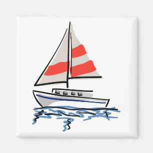 Stilisierte tropische Segelboote Magnet