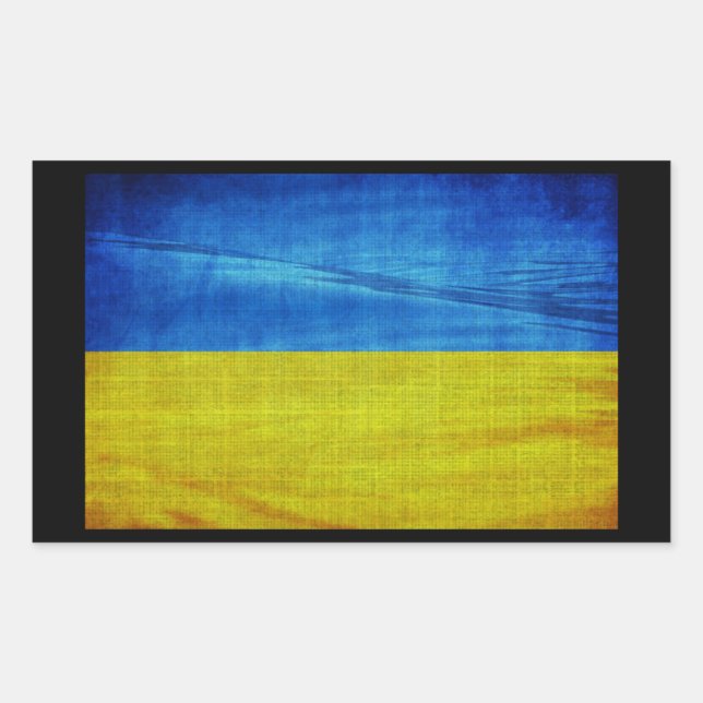 Stilisierte Ukraine-Flagge Rechteckiger Aufkleber (Vorderseite)
