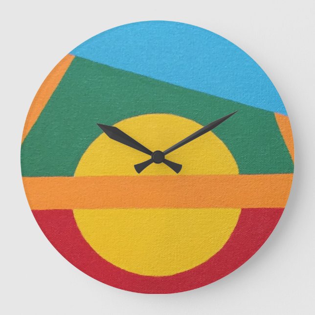 Stilisierte untergehende Sonne Große Uhr (Vorderseite)