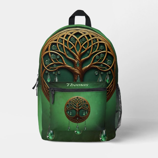 Stilisierter Baum Bedruckter Rucksack (Vorderseite)