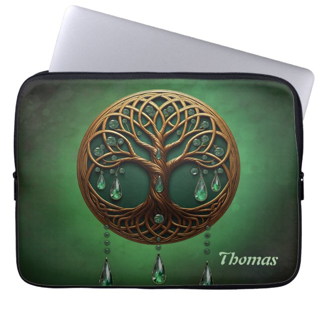 Stilisierter Baum Laptopschutzhülle (Vorderseite)