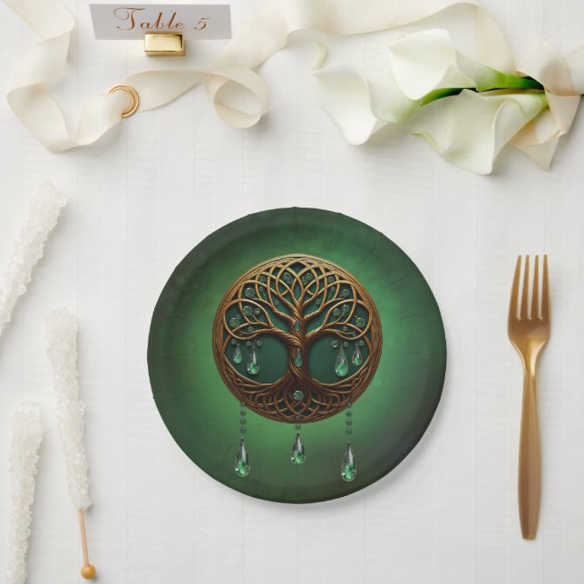 Stilisierter Baum Pappteller (Hochzeit)