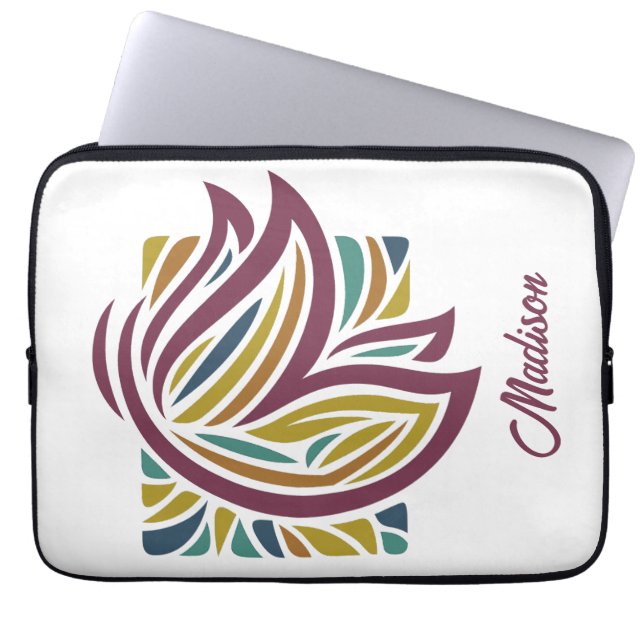Stilisierter Butterfly-Individuelle Name Laptopschutzhülle (Vorderseite)