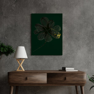 Stilisierter Charme   Vierblattklee (28 cm x 36 cm Leinwanddruck