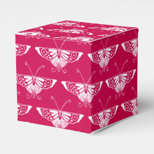 Stilisierter Deco-Schmetterling - Fuchsia-Pink Geschenkschachtel