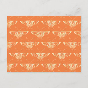 Stilisierter Deco-Schmetterling - korallenorange Postkarte
