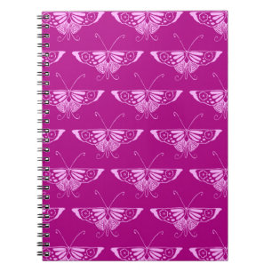 Stilisierter Deko-Schmetterling - Magenta und Rosa Notizblock