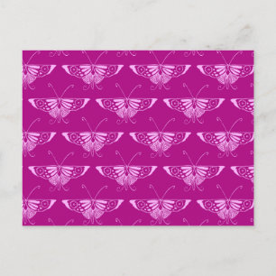 Stilisierter Deko-Schmetterling - Magenta und Rosa Postkarte