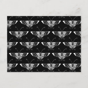 Stilisierter Deko-Schmetterling - schwarz-weiß Postkarte