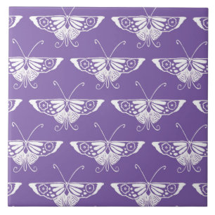 Stilisierter Deko-Schmetterling - staubige lila Fliese