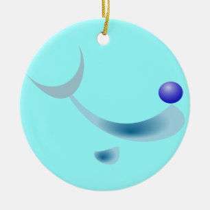 stilisierter Delfin-Weihnachts-Schmuck Keramikornament