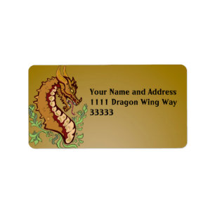 Stilisierter Drache Adressaufkleber
